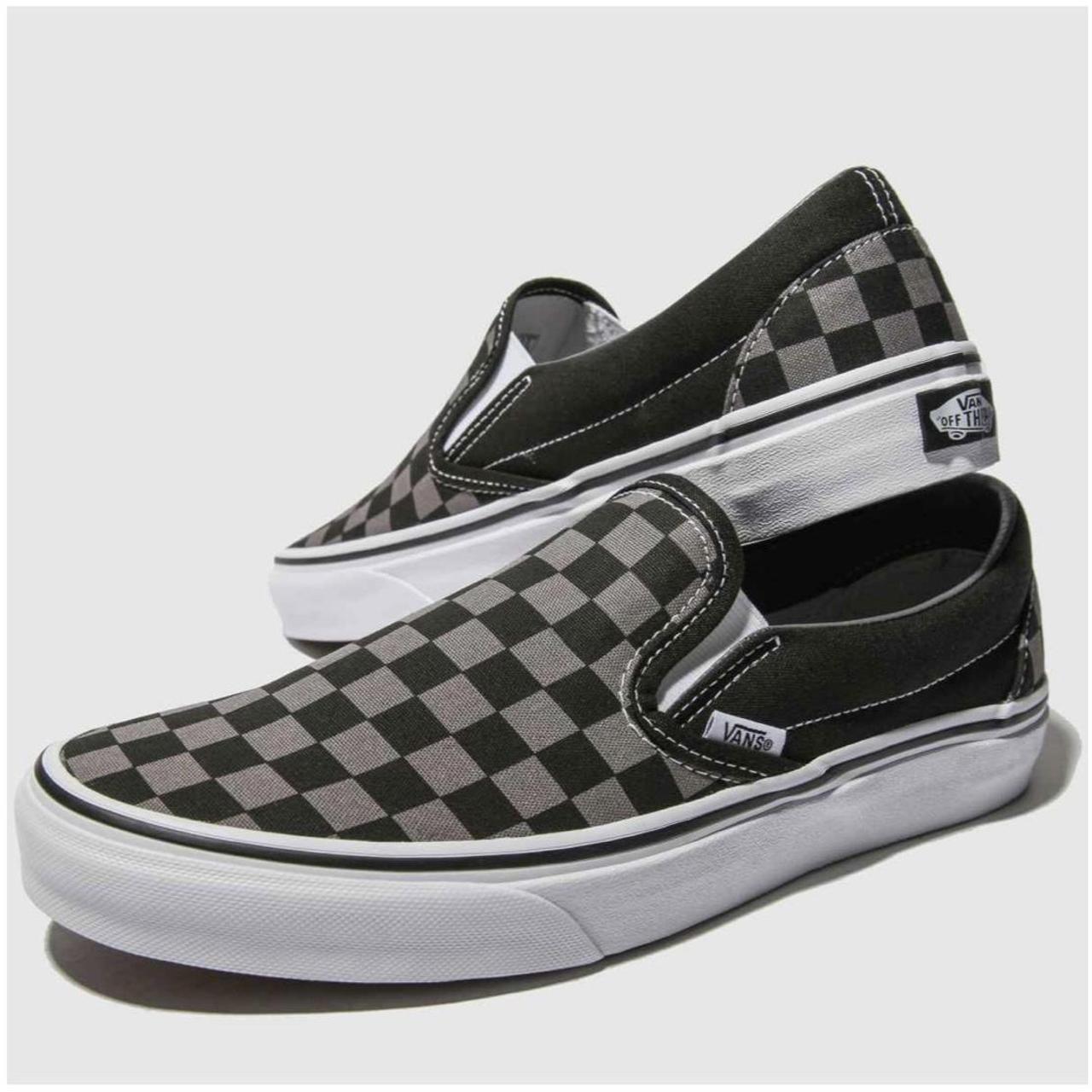 dark grey checkered vans