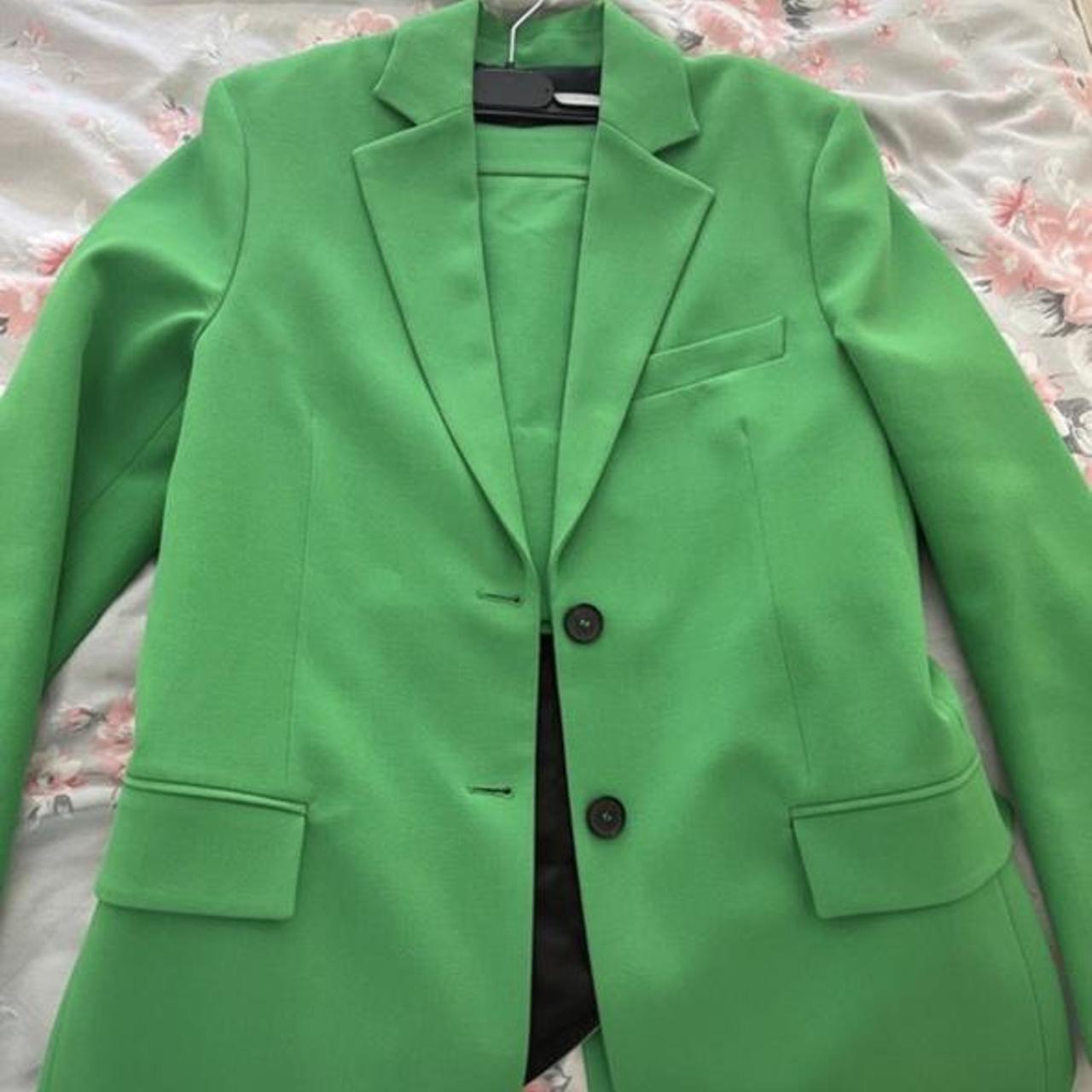 Zara green blazer and mini skirt set - skirt has... - Depop