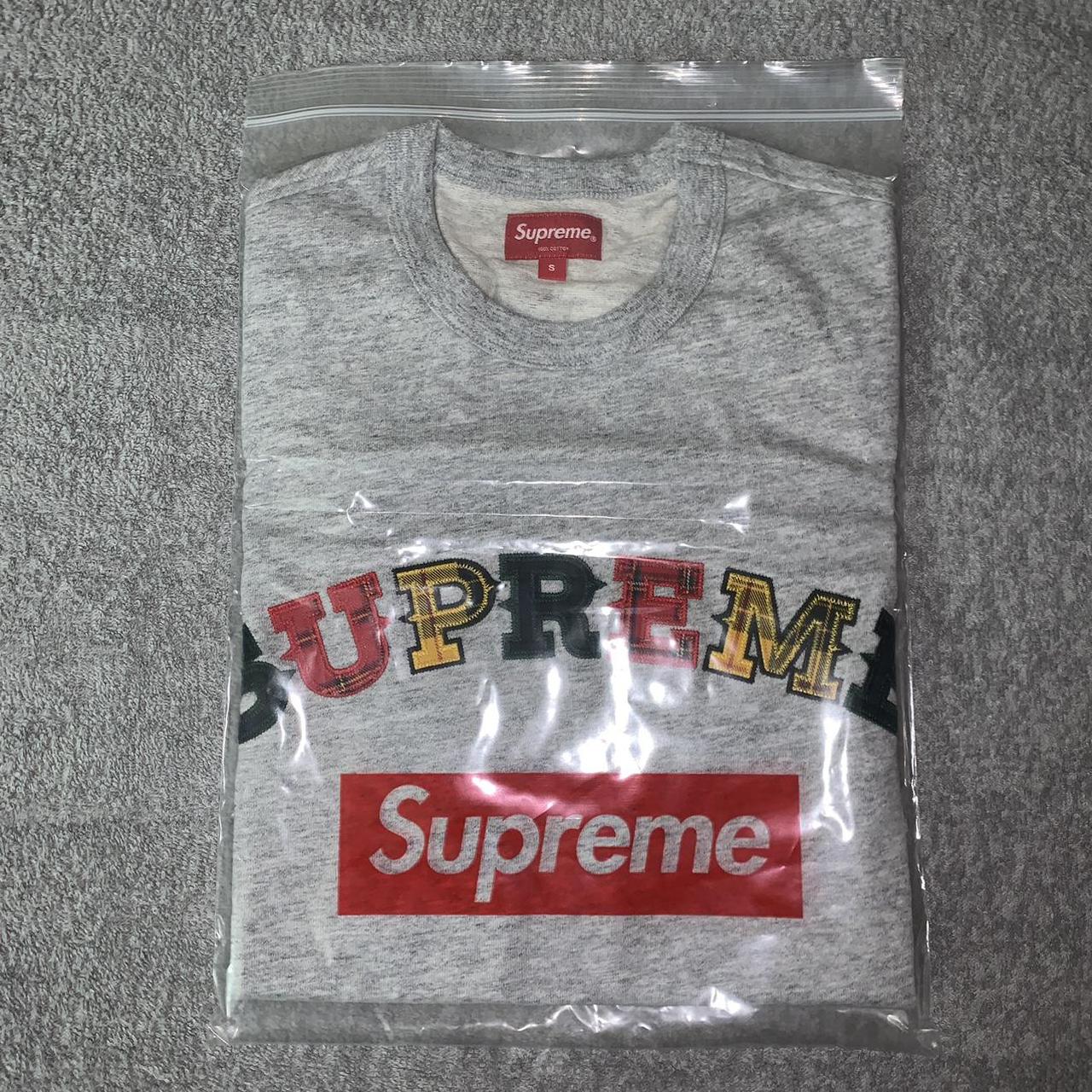 Supreme Plaid Applique Tee, Size Small, in Heather...