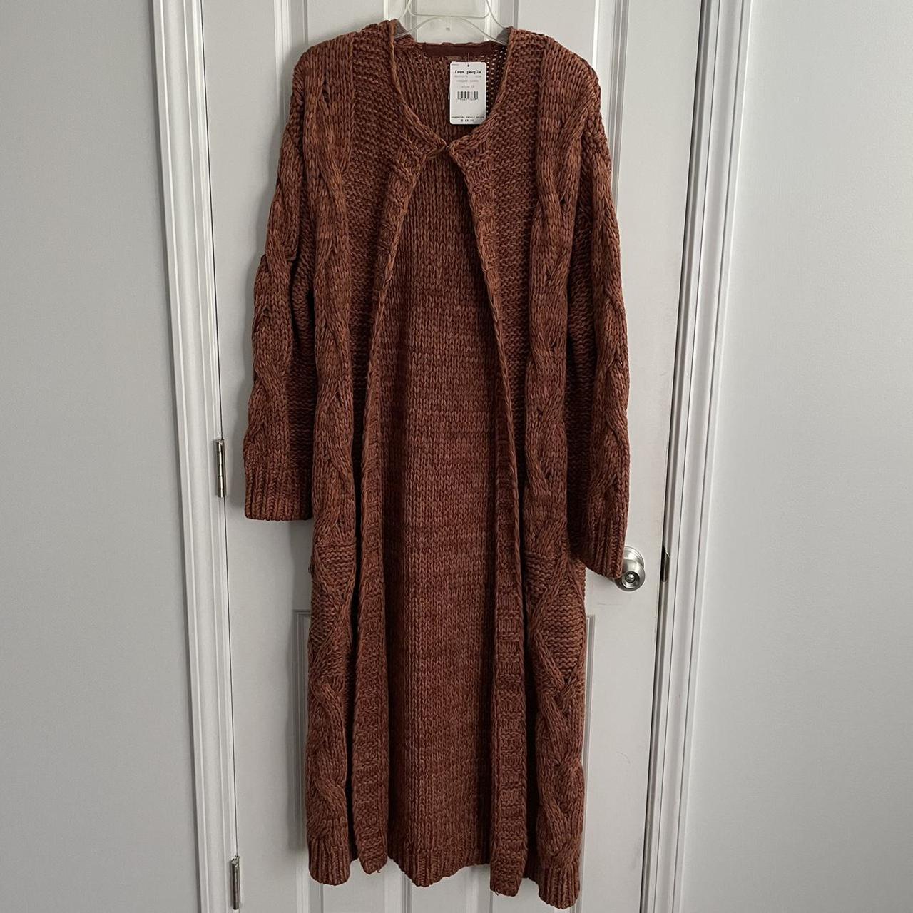 Free People copper/russet knitted long... - Depop