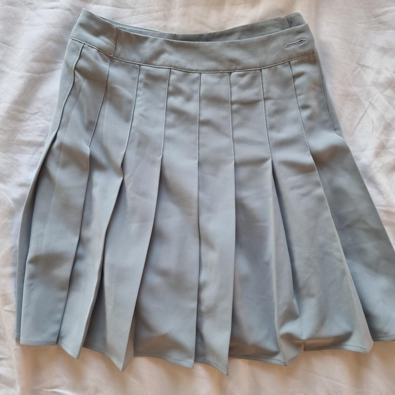 COLLUSION ASOS LIGHT BLUE PLEATED TENNIS SKORT SKIRT... - Depop