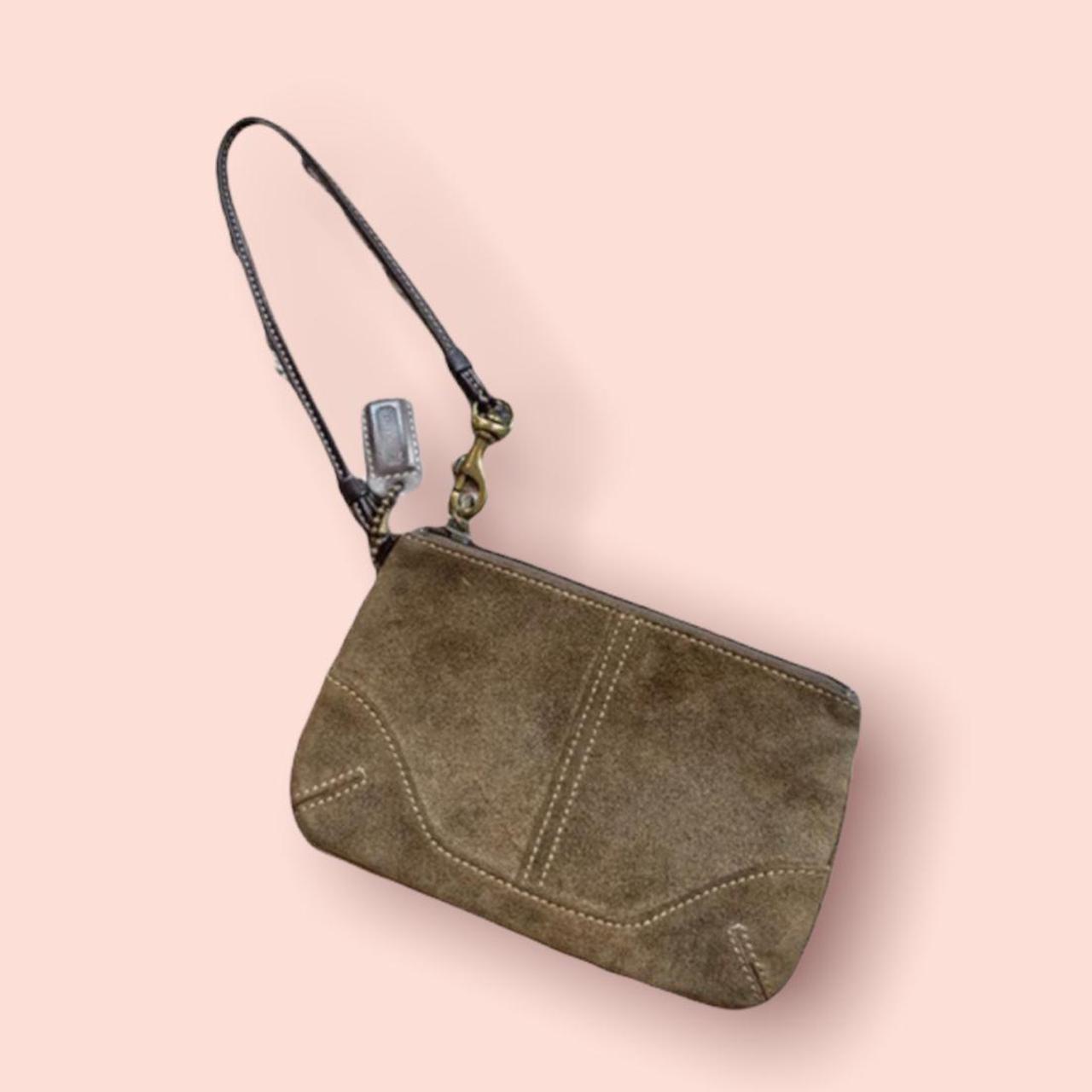 suede coach wristlet