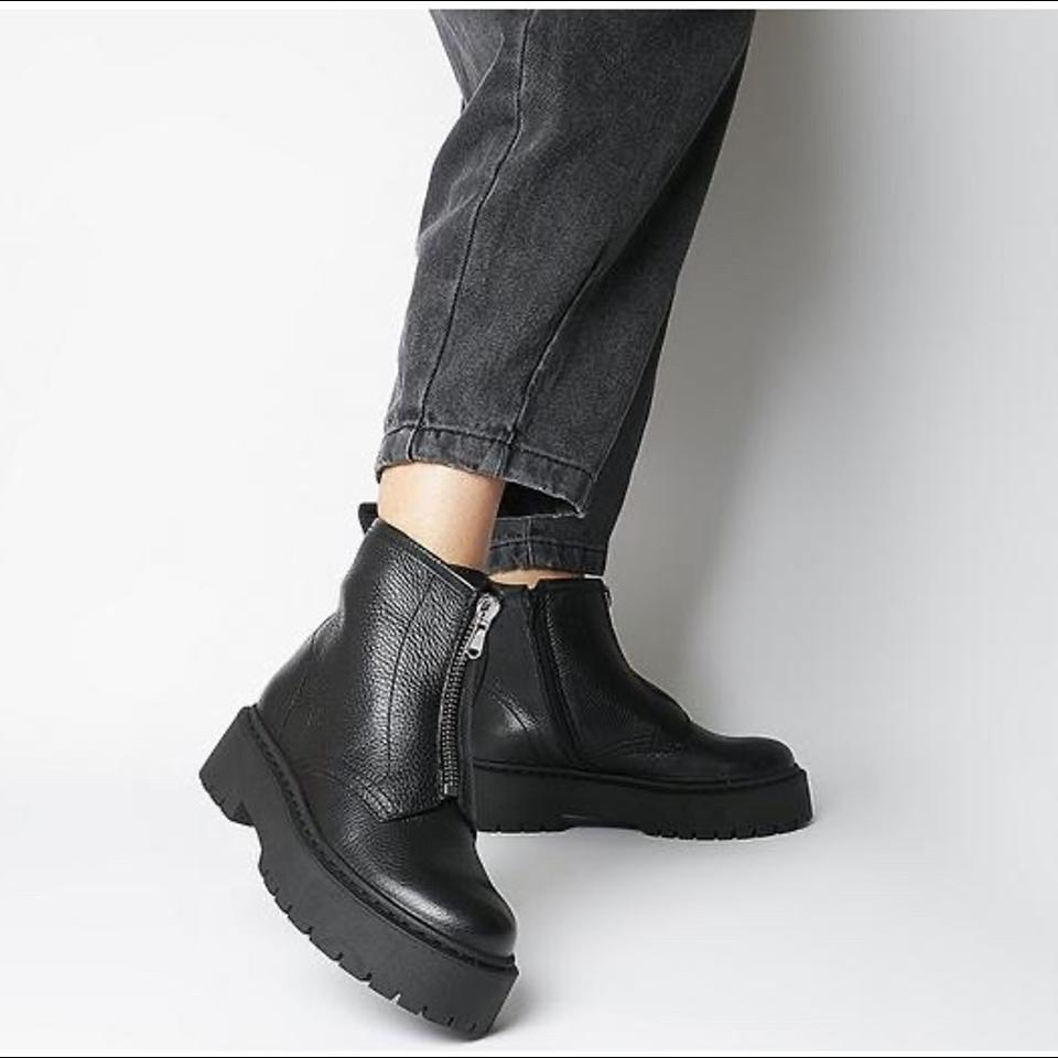 office zip front boots