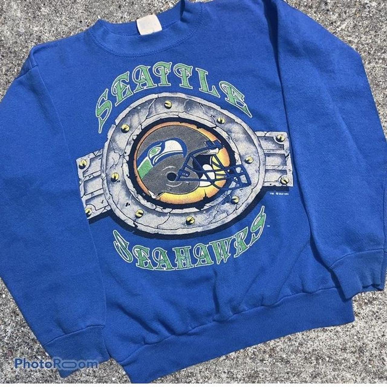 Vintage Seattle Seahawks Crewneck Sweatshirt - L - Depop