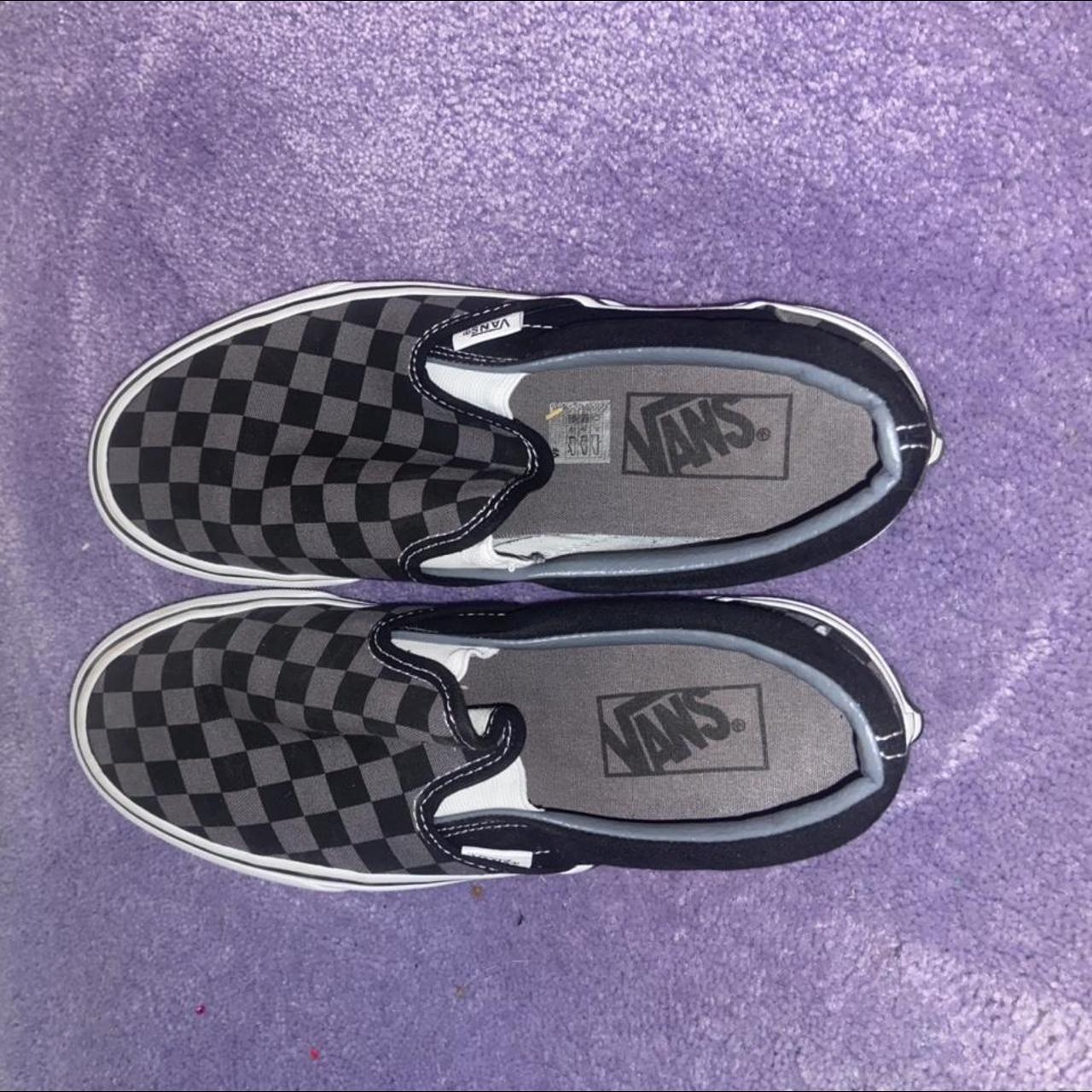 black & grey classic checkerboard trainers