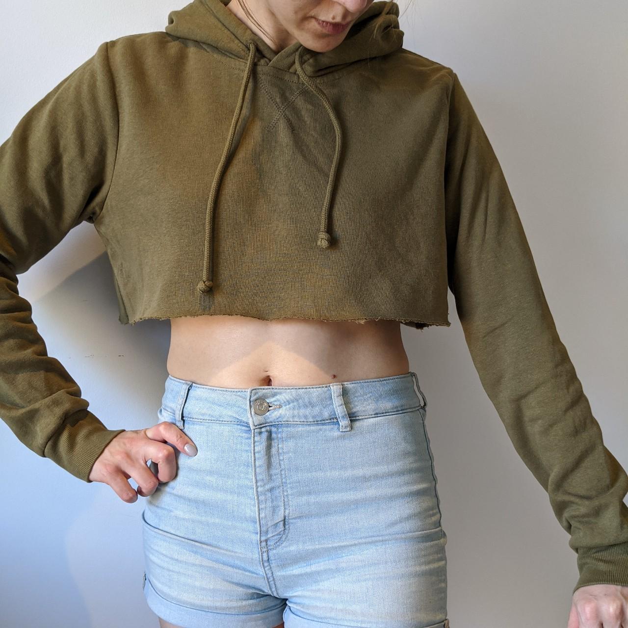 olive green moletom com capuz h&m