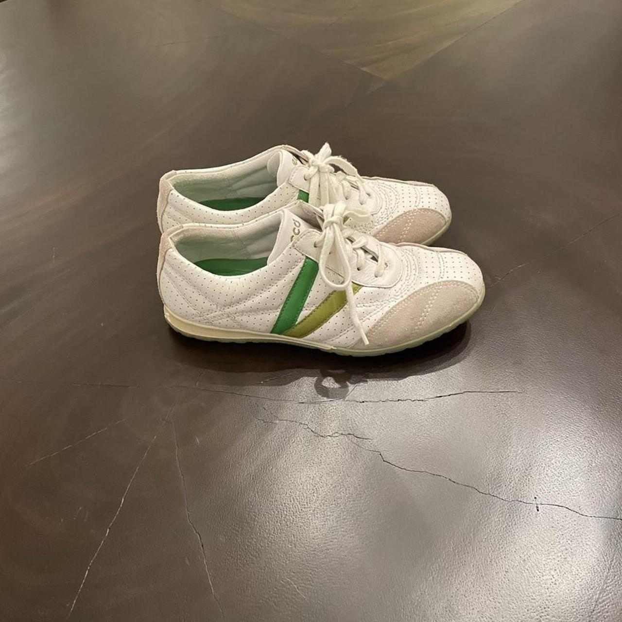 ECCO Women's White and Green Trainers