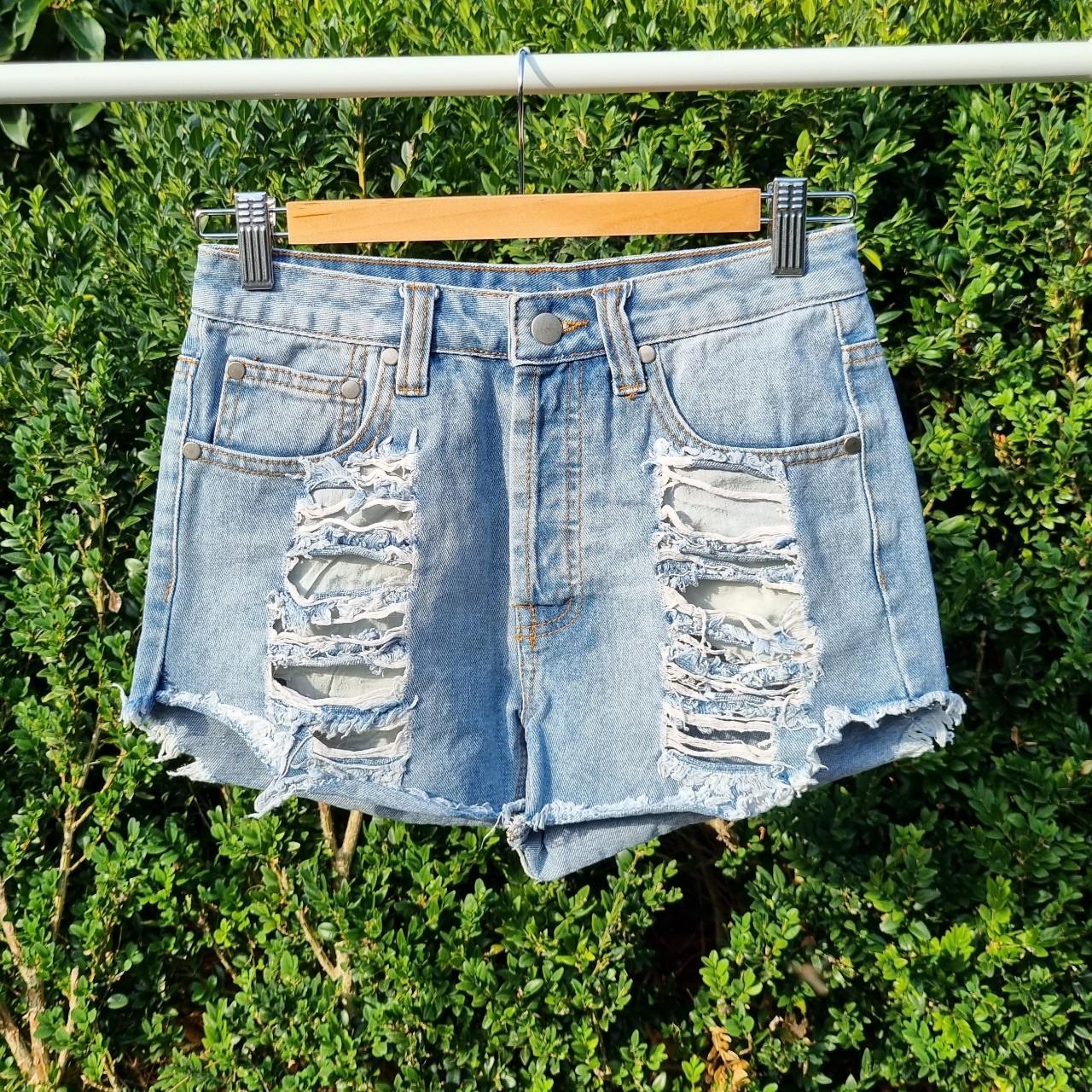 Women S Blue And Navy Shorts Depop   P0 