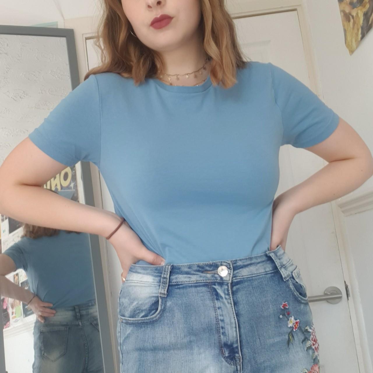 Baby blue plain tshirt. Really nice soft and... Depop