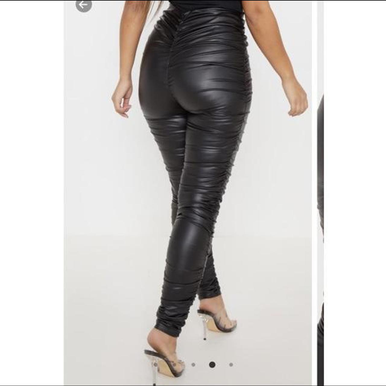 Black Coated Leather Leggings