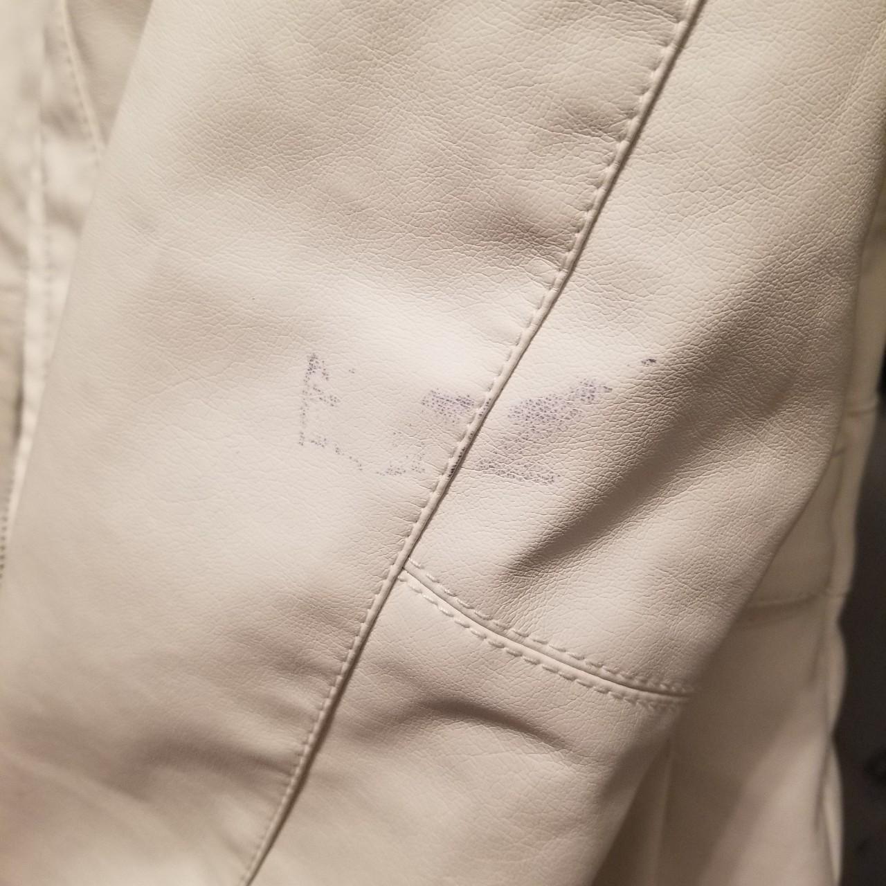 baccini white leather jacket