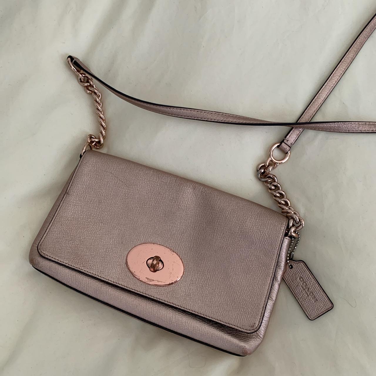 rose gold coach purse