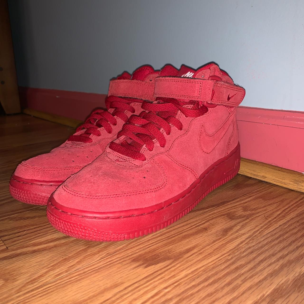 air force 1 mid red suede