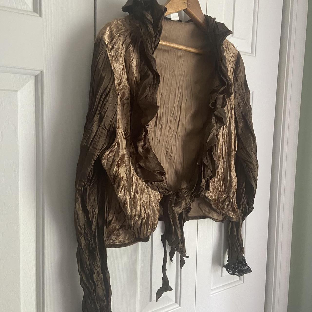 Jean-Paul Gaultier Women's Brown and Gold Blouse (2)
