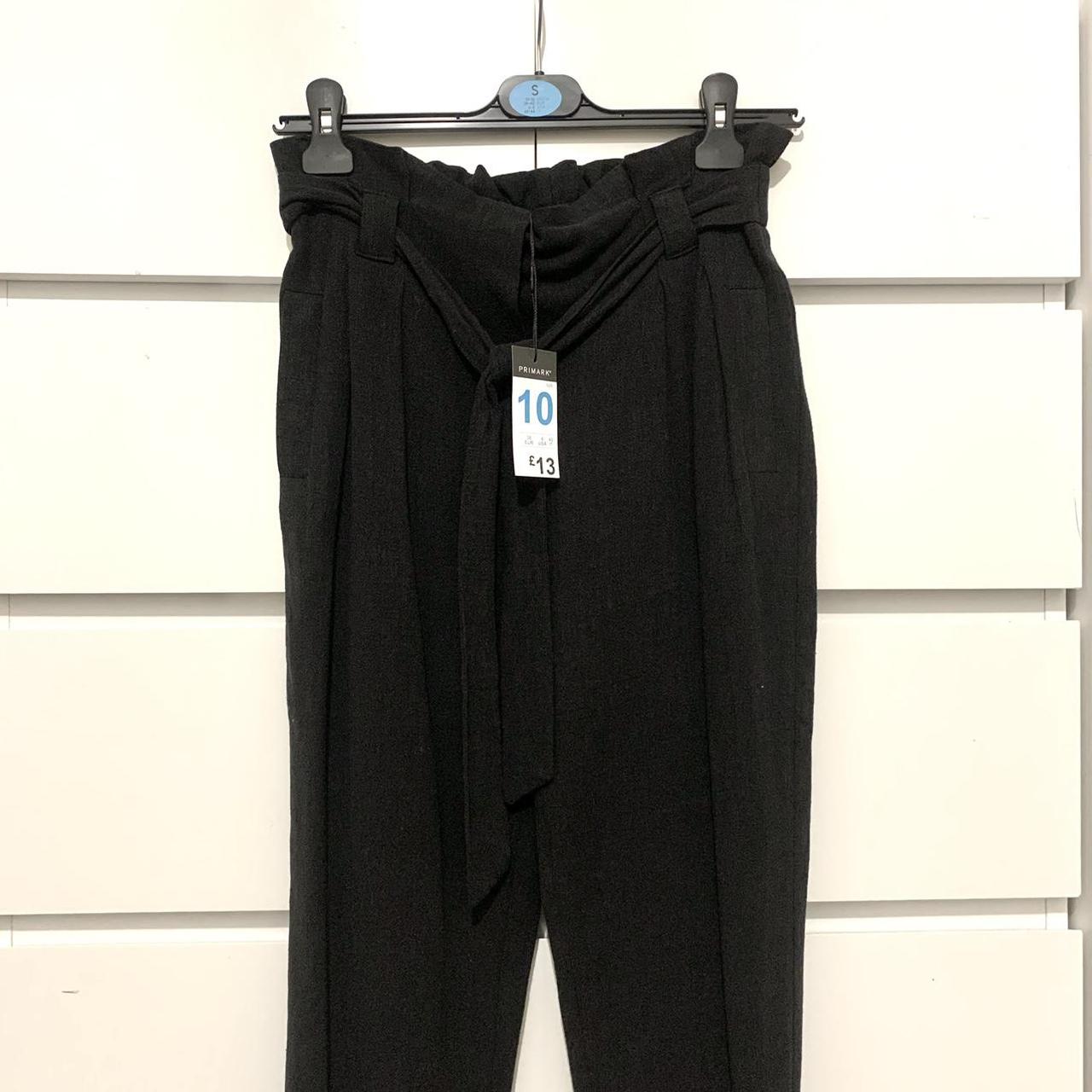 Black Paperbag Waist Formal Trousers | PRIMARK Size... - Depop