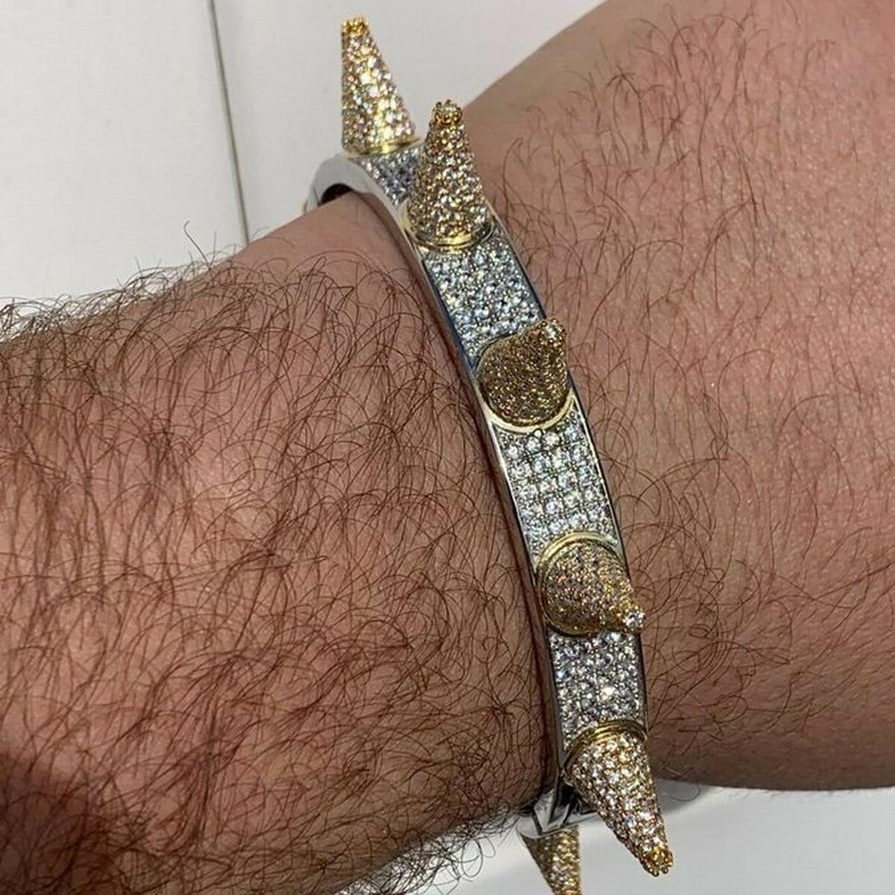 Iced out hot sale spike bangle