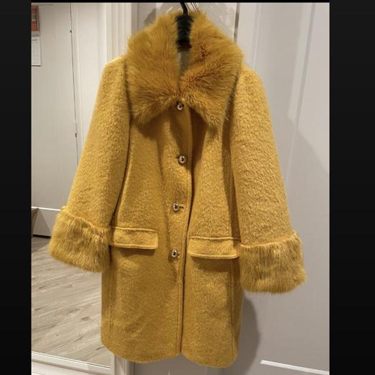 Kate Spade yellow coat. Pre loved. Very rare