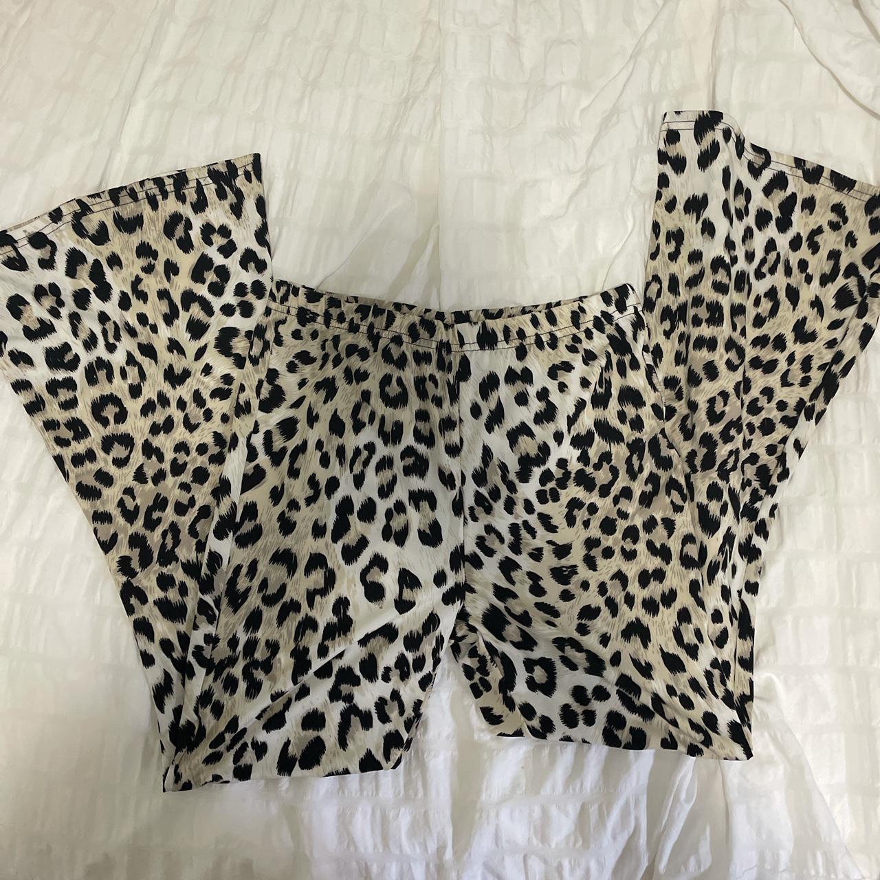 leopard flare pants bershka