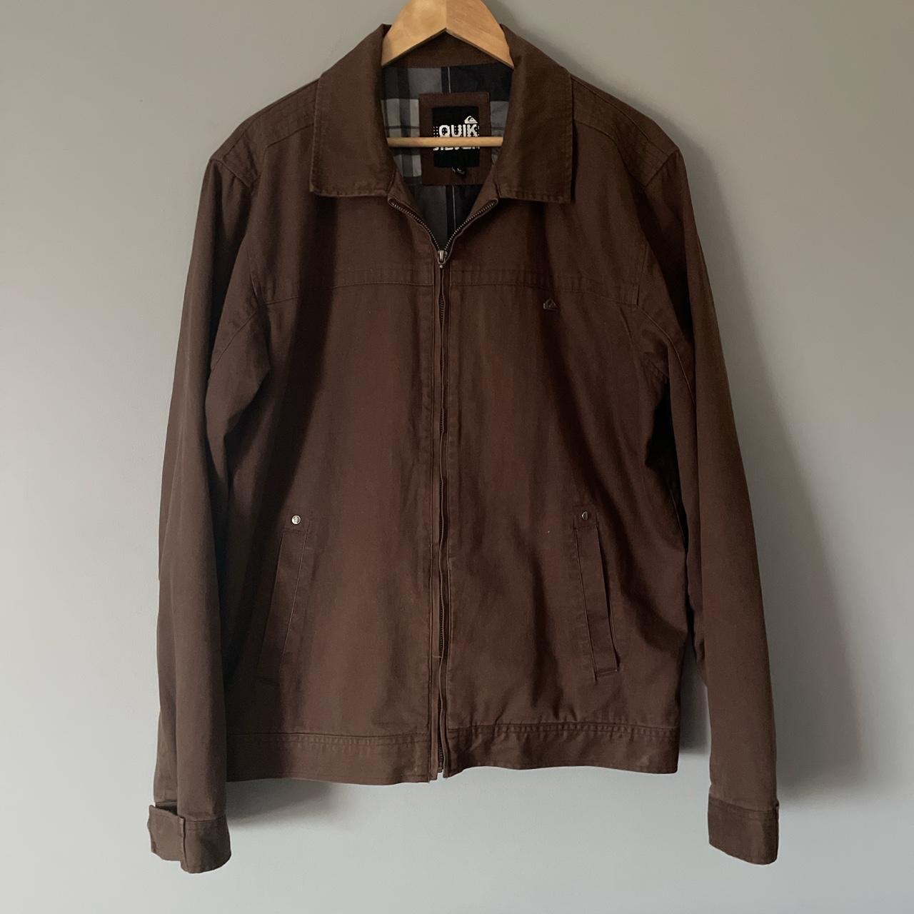 vintage brown quicksilver harrington style jacket... - Depop