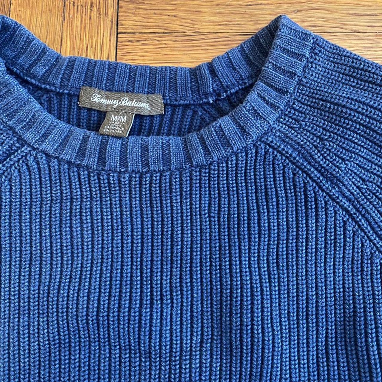 Tommy Bahama Women's Blue and Navy Jumper | Depop