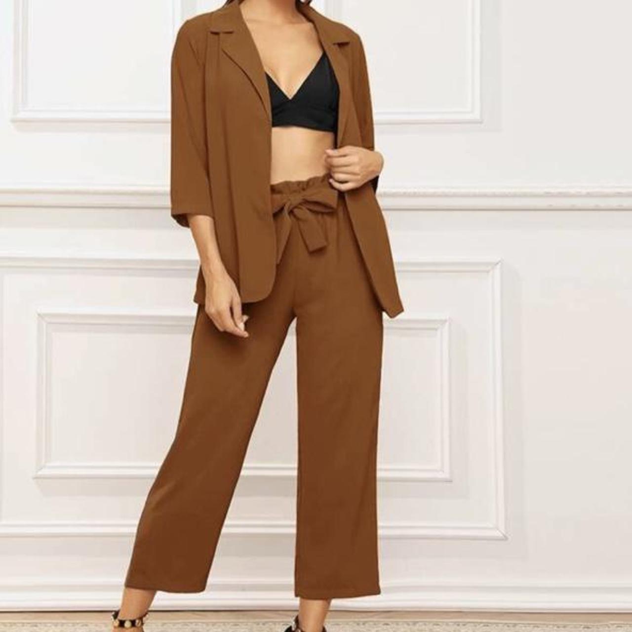 shein brown blazer