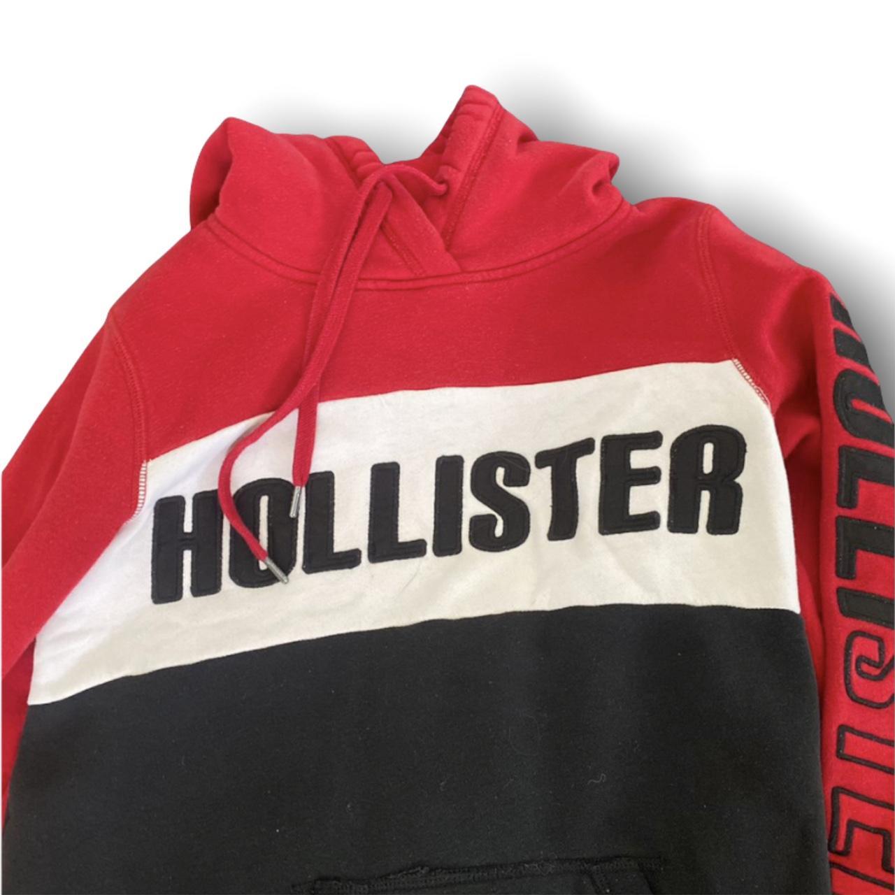 hollister hoodie red and white