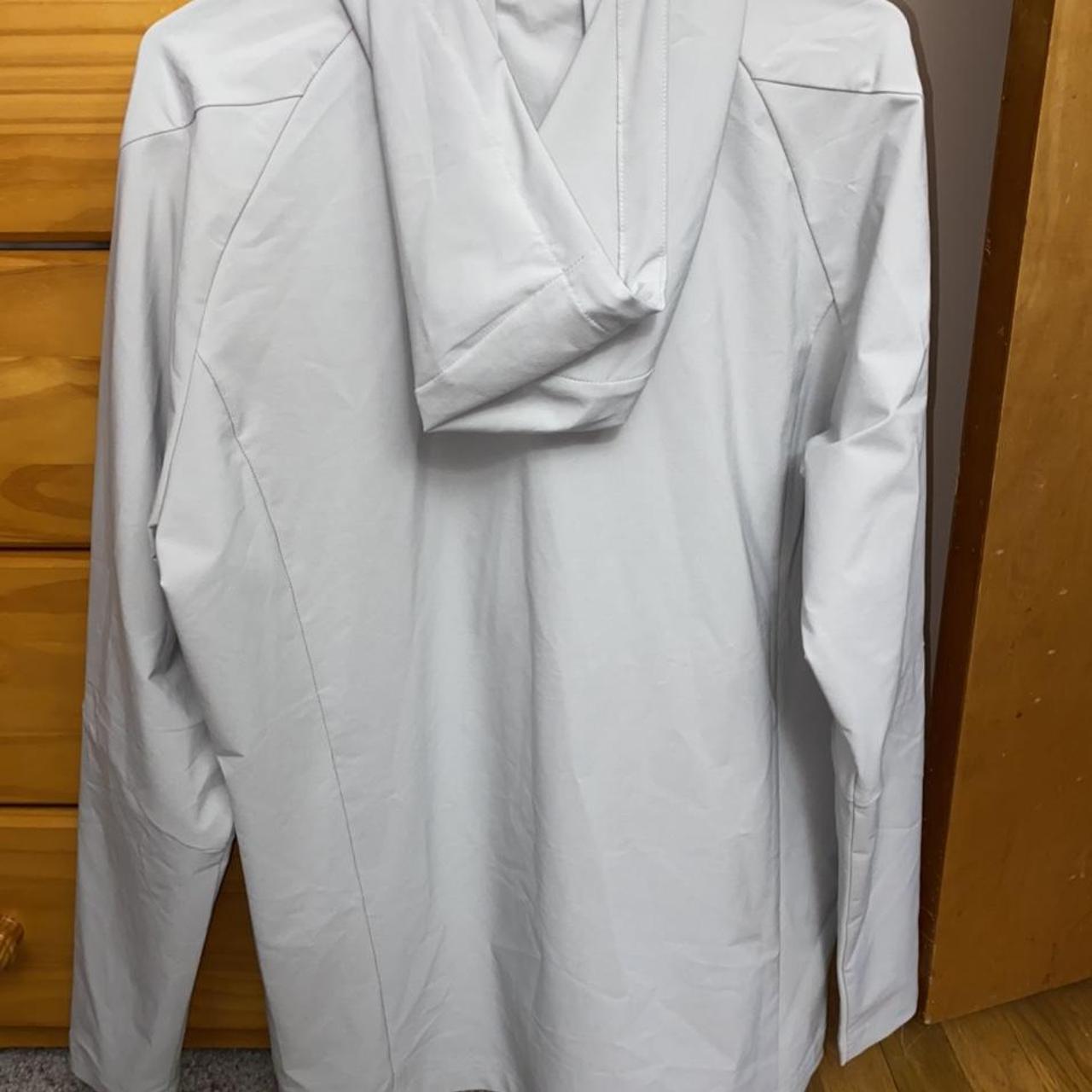 Gymshark Men's Grey and White Jacket Depop