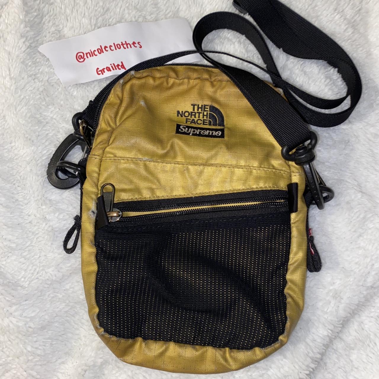 Supreme x The North Face Metallic Shoulder Bag Gold Depop