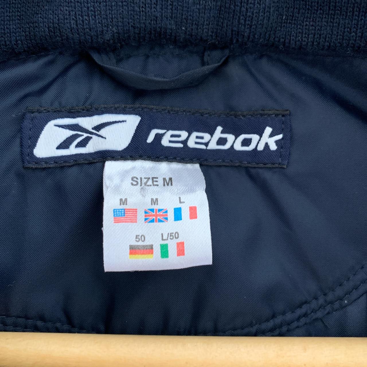 Vintage Reebok Navy Blue Lightweight Jacket with... - Depop
