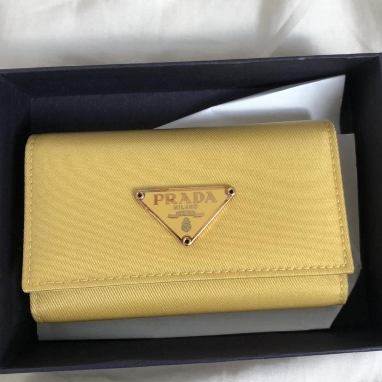 Prada Mustard Yellow Vitello Daino Leather Tote.Hand - Depop