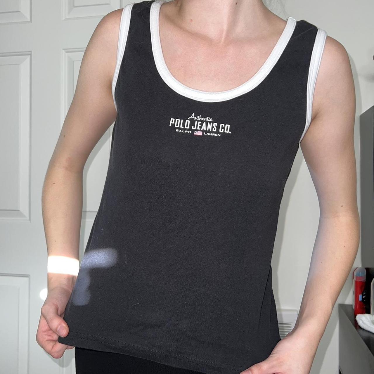ralph lauren tank top “polo jeans co” graphic womens... - Depop