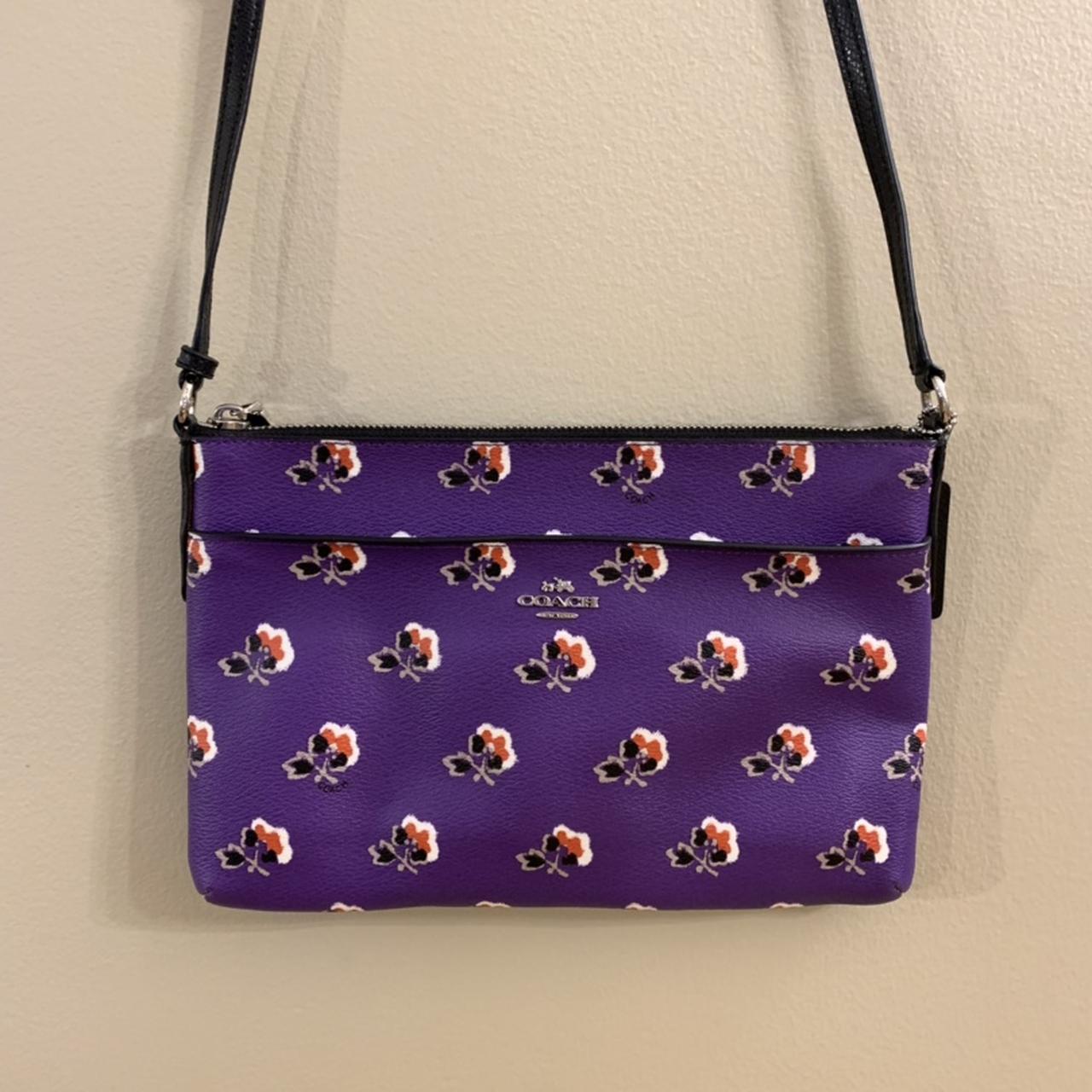 Coach purple best sale floral purse