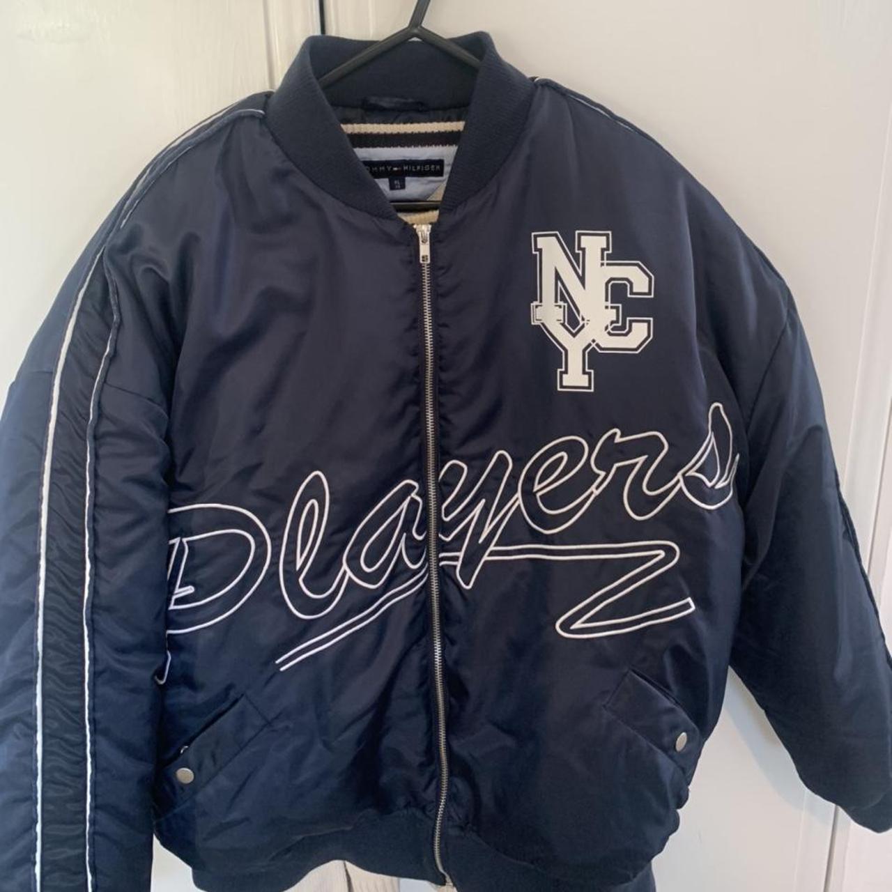 Navy varsity jacket Perfect condition Size... - Depop