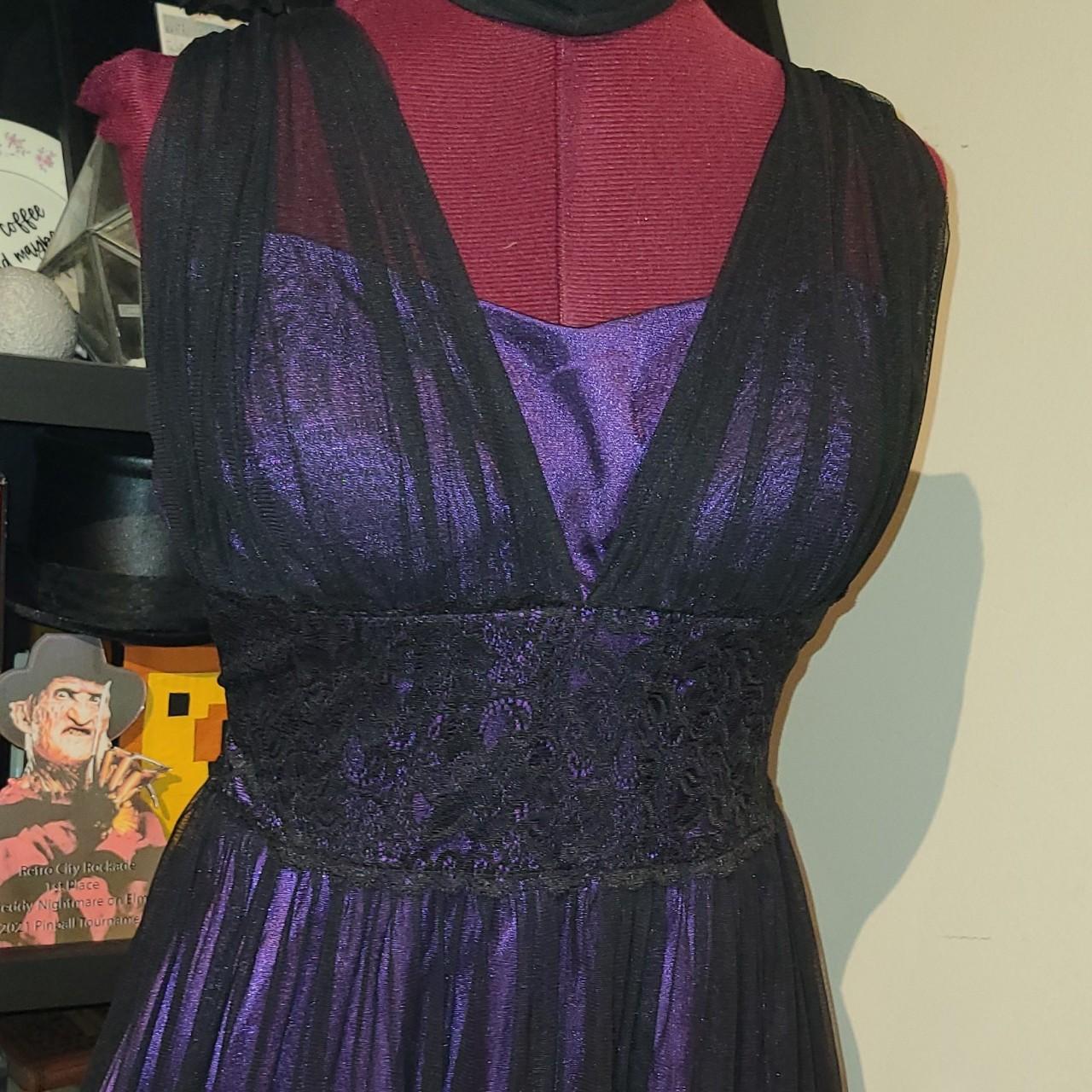 Royal Purple & Black Lace 50's Dress L Such a... - Depop