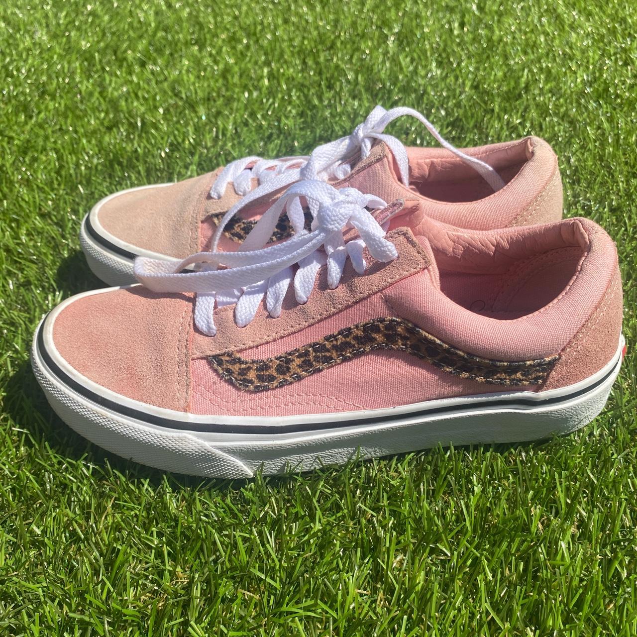 Pink suede vans Size 3 Worn but still plenty of... - Depop