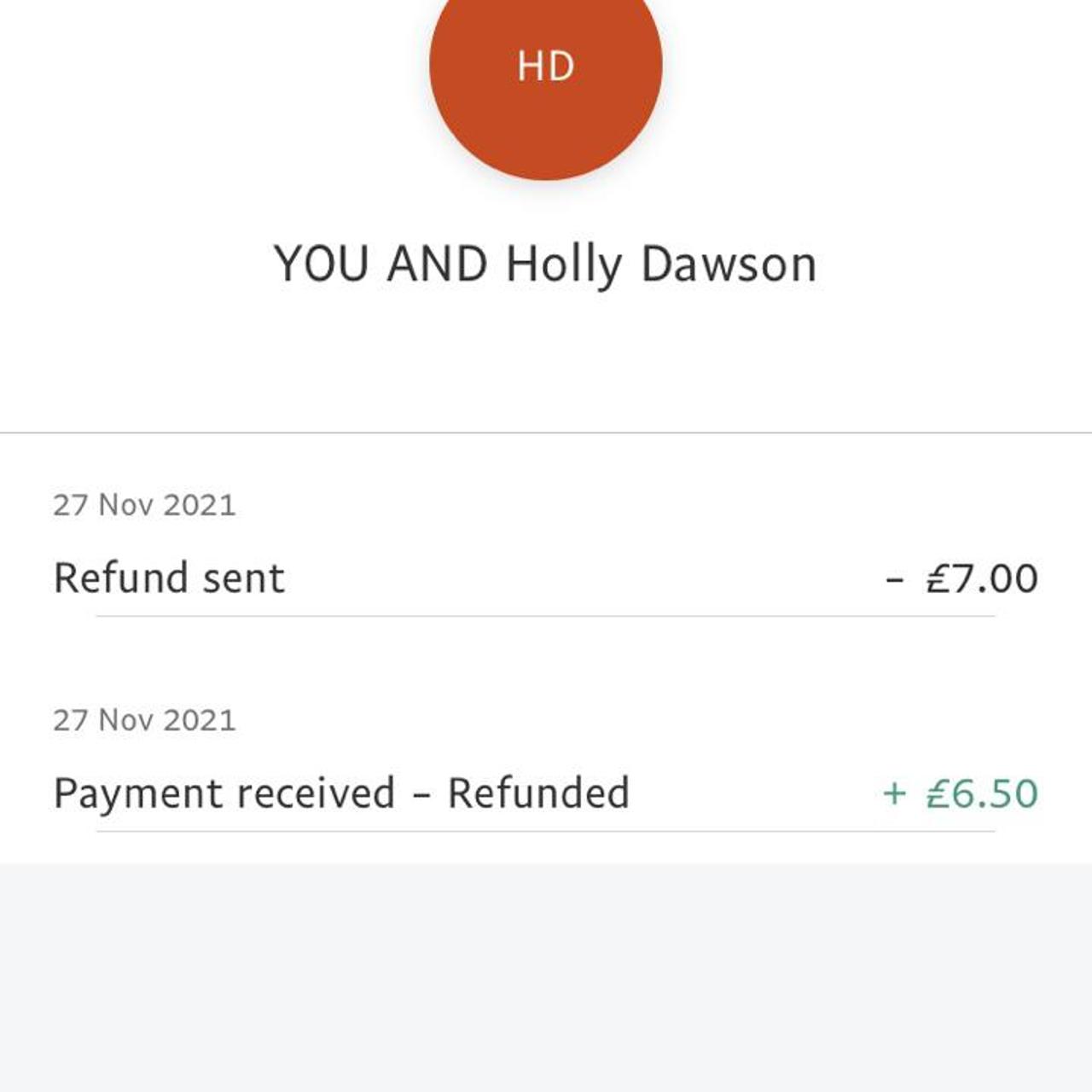 proof of refund - Depop