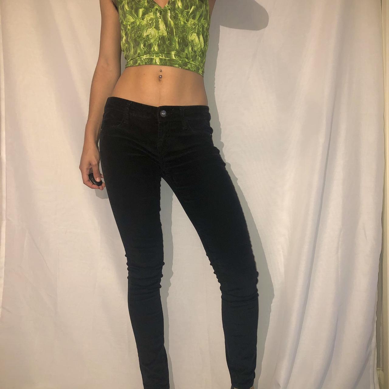 Dark deep pitch black super low waist waisted rise... - Depop