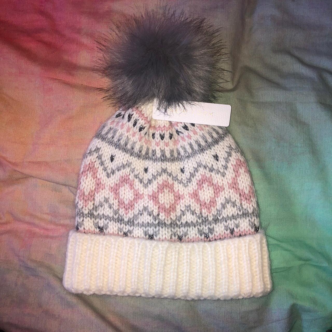 New Look Women's White and Pink Hat (2)