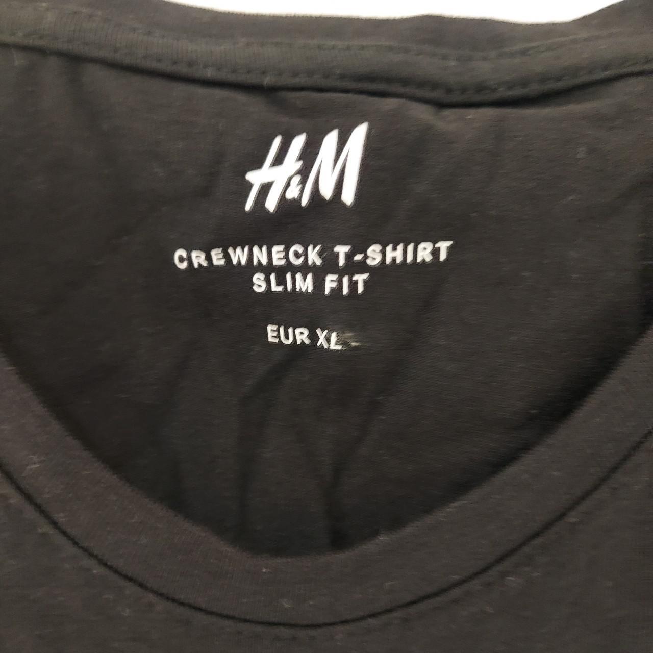 Brand new H&M Black T-shirt size XL crew neck slim fit - Depop