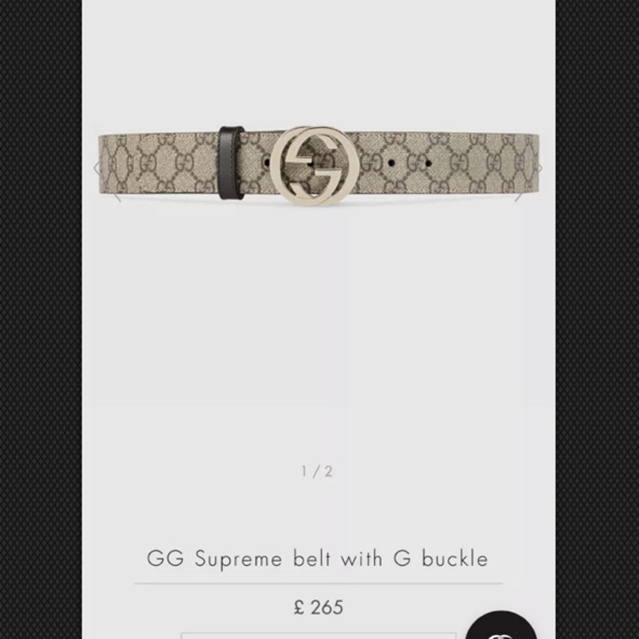 GUCCI Supreme Belt with G silver buckle RRP £345 - Depop