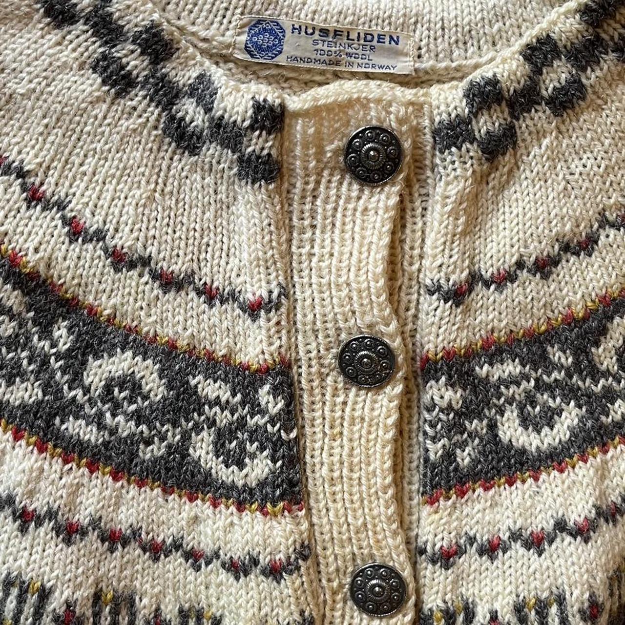 Vintage Husfliden sweater, chunky fair isle... - Depop