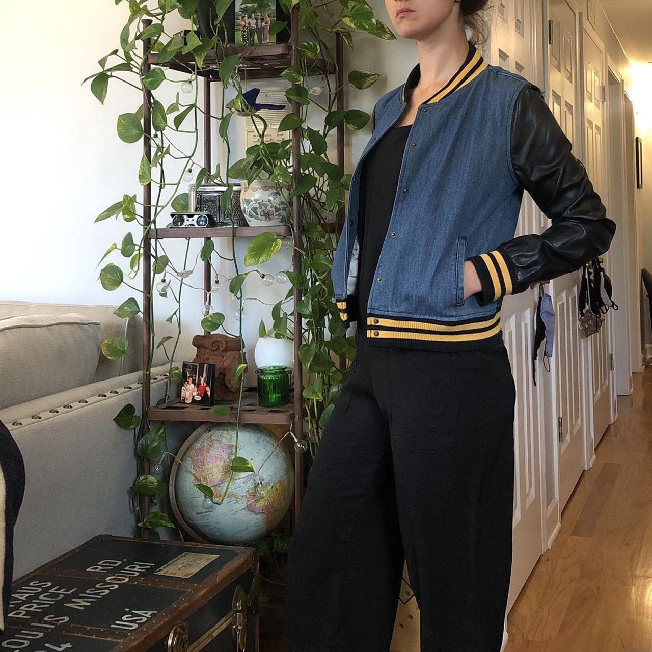 Faux leather bomber jacket Tearing at shoulder as... Depop