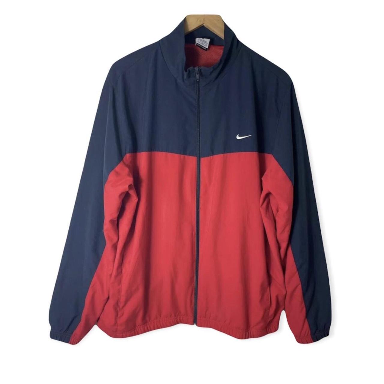 Nike Red & Blue Vintage 00’s Windbreaker Jacket XL •... - Depop