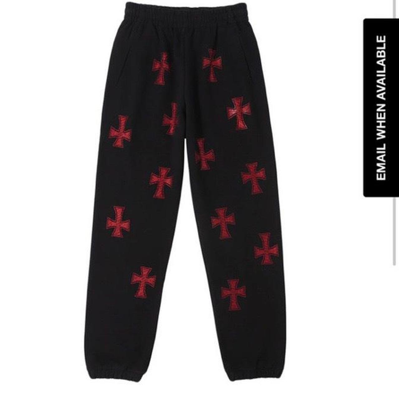 ▪️unknown black and red rhinestone joggers ▪️brand new... - Depop