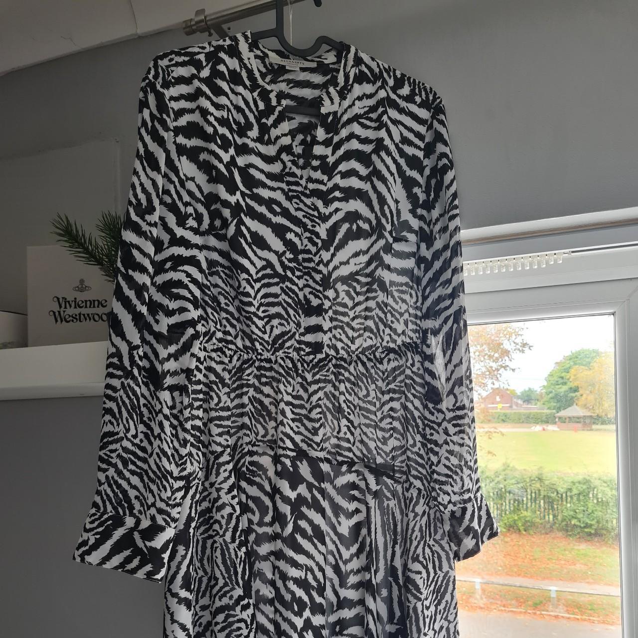 All saints black and white dress sale