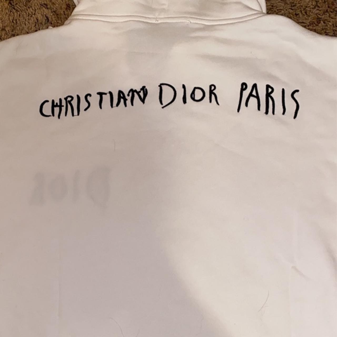 White Christian Dior Hoodie Size XL NWT never worn Depop