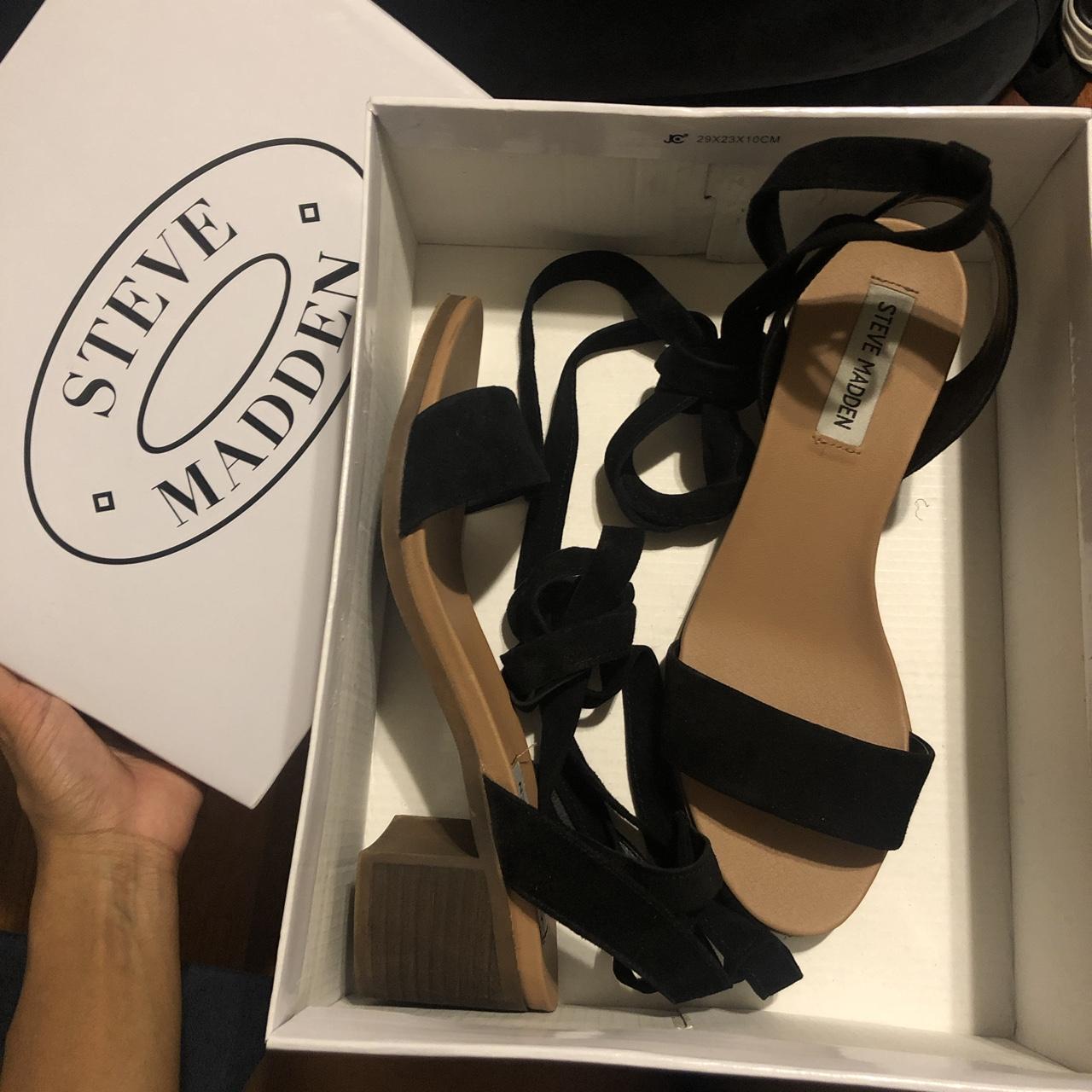 Steve Madden Adrienne Black Suede Sandal with