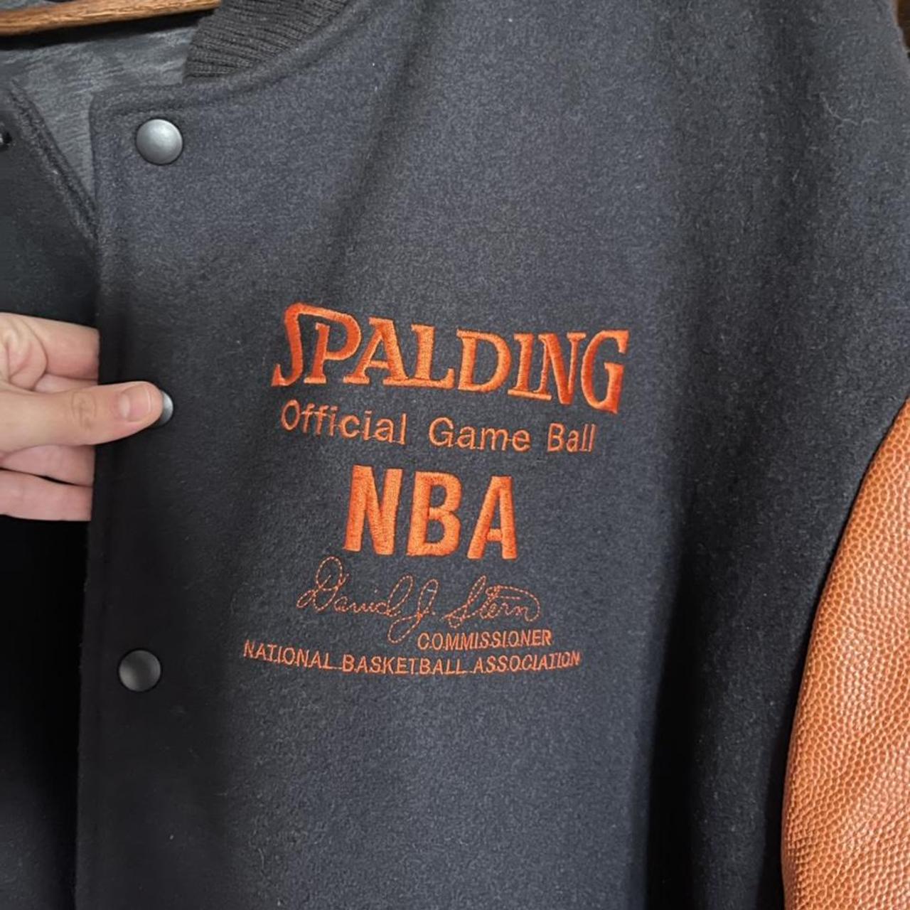 Vintage Spalding NBA Leather Varsity Jacket Men XL 
