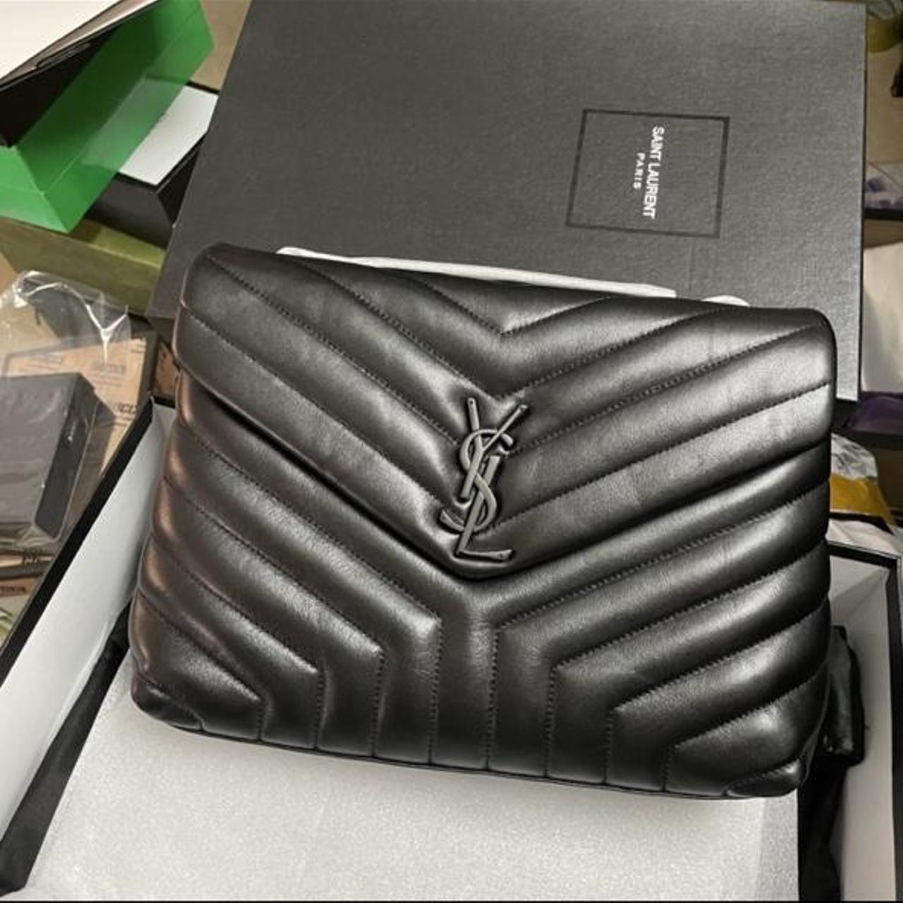 YSL black quilted leather bag selling cheap as no