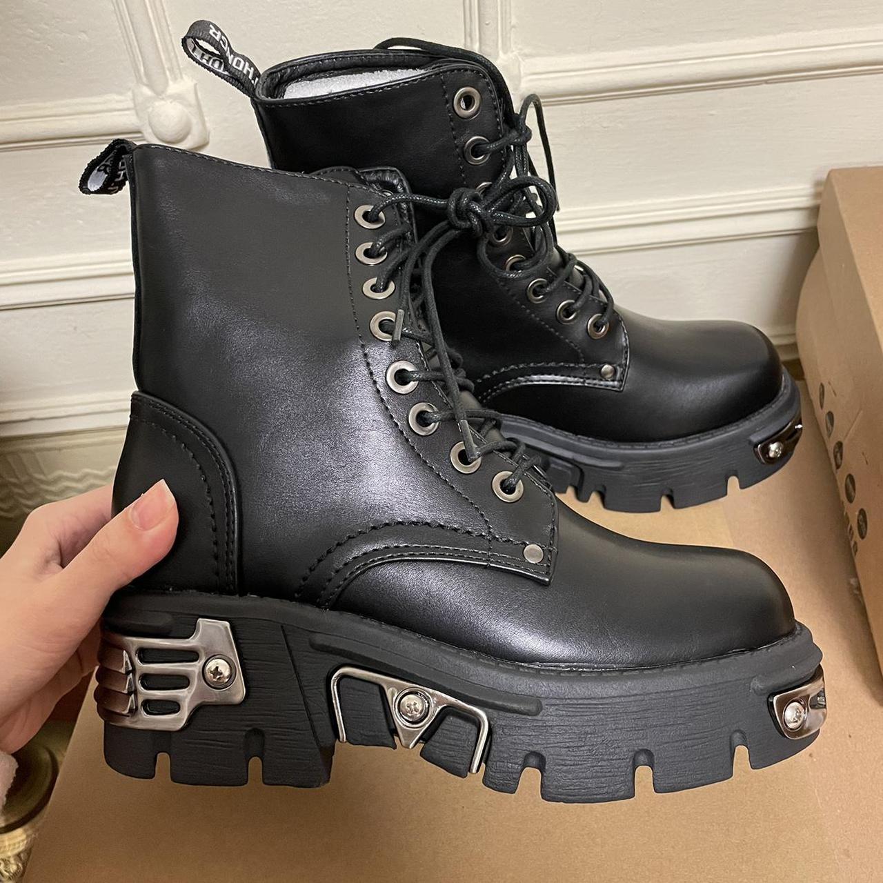 Platform boots with metal clips Size eu 38, Uk... - Depop